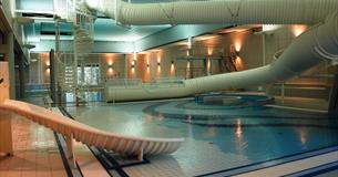 The pool and the slides at Fron Leisure Pool
