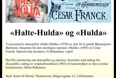 Om Bjørnsons Halte-Hulda og Cesar Francks opera Hulda