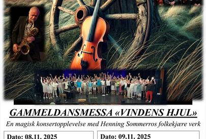 Gammeldansmessa "Vindens Hjul" en magisk konsertopplevelse på Rudi Gard, Sør-Fron, lørdag 8. november 2025 kl. 19:00.
