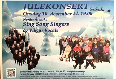 Julekonsert med Sing Song Singers og Vingar Vocale