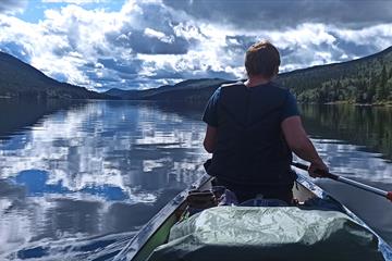 Canoeing on the lake Espedalen