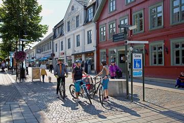 Fra gågata i Lillehammer sentrum