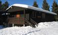 The cabin outside, winter