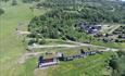 Outdoors summer picture from above of Lodgen Mat & Drikke