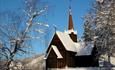 Garmo Stavkirke på Maihaugen - vinter