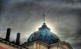 The dome at Kulturhuset Bank against mysterious sky