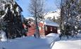 Cabin at Skeikampen in winter