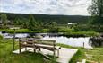 Bench at the viewpoint by the Gammelskolla lake.