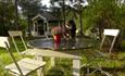 Table and chairs in the garden