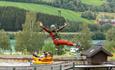 Zipline, Høydeparken i Hunderfossen Eventyrpark, Lillehammer