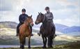 two riders and horses on Venabygdsfjellet