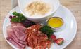 sour cream porridge and cured meats