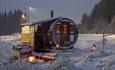 Stemningsbilde vinter ved Kroken Sauna