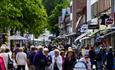 Many people in the walking street in Lillehammer