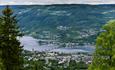 Utsikt over Lillehammer med Vingnesbrua