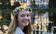 Girl with flowers in her hair.