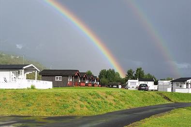 Regnbue over Odden Camping