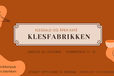 Klessalg og åpen kafè
