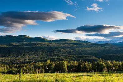 View towrards the Ruten mountainrange