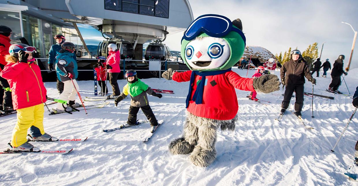 The mascot Isa in Hafjell Alpine centre