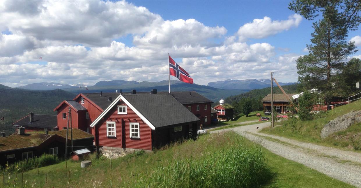 A view of Ruten mountain lodge in Espedalen.