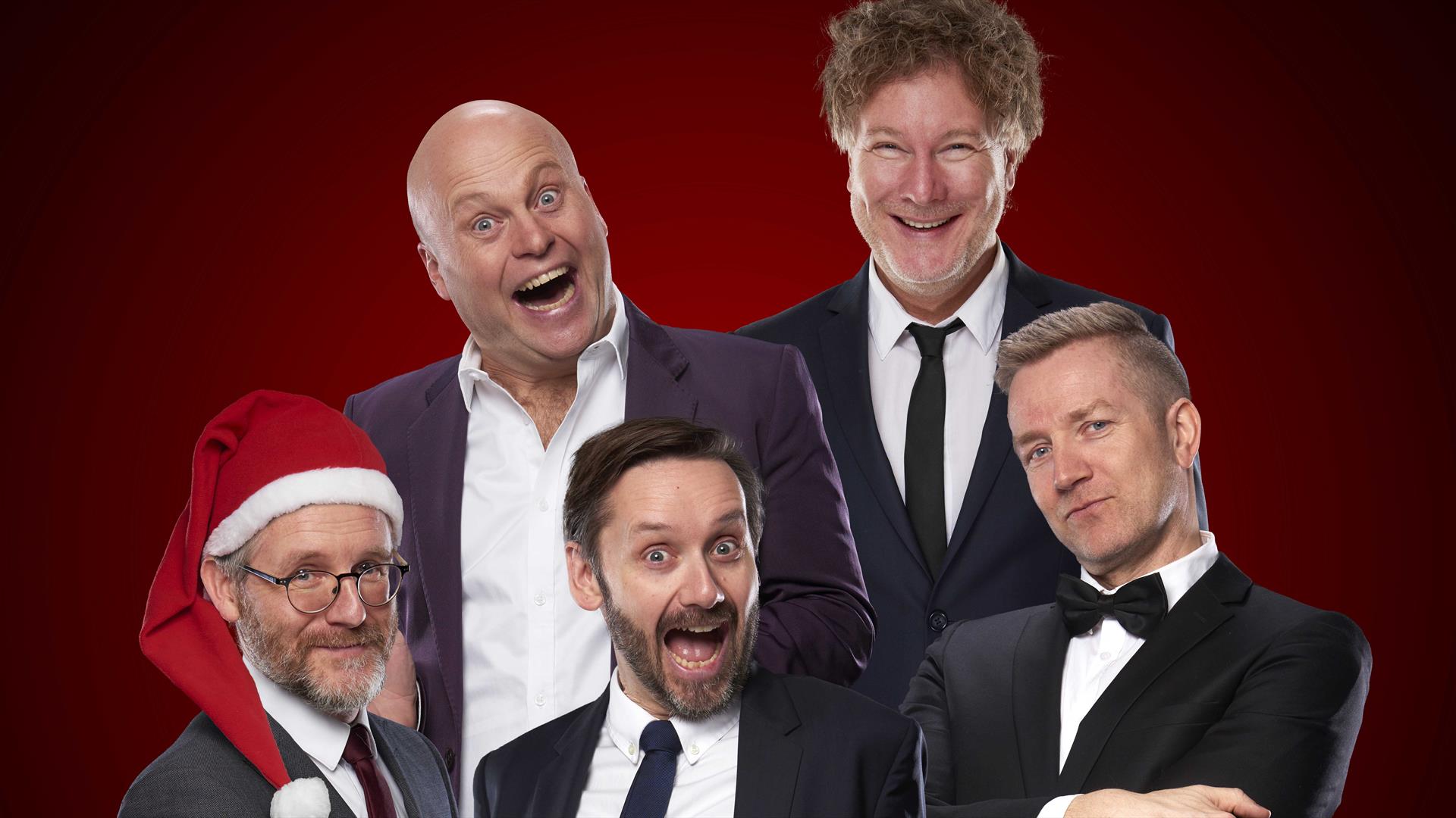 Tøyser jula inn - et juleshow med Gustav Nilsen, Paul Håvard Østby, Jonas Rønning, Jan Martin Johnsen og Torbjørn Dyrud.
