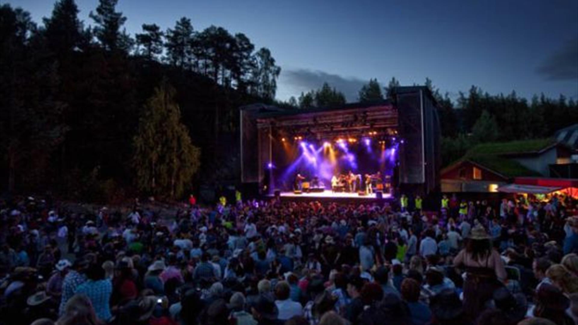 Konsert på scenen under Countryfestivalen på Vinstra