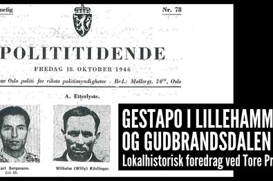 Banner Gestapo i Lillehammer og Gudbrandsdalen