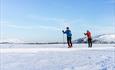 Two men skiing powerfully, Venabygdsfjellet