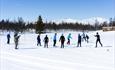 Beginner group cross country ski lesson at Venabu Fjellhotell
