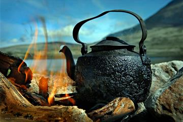 Kaffekjel på bålet