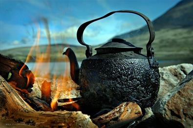 Kaffekjel på bålet