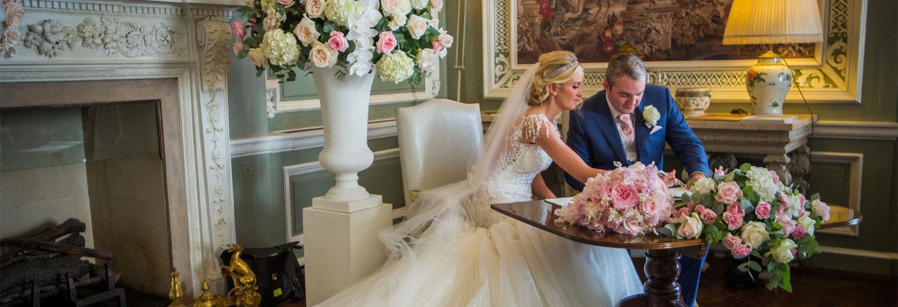 Bride and Groom at Leeds Castle