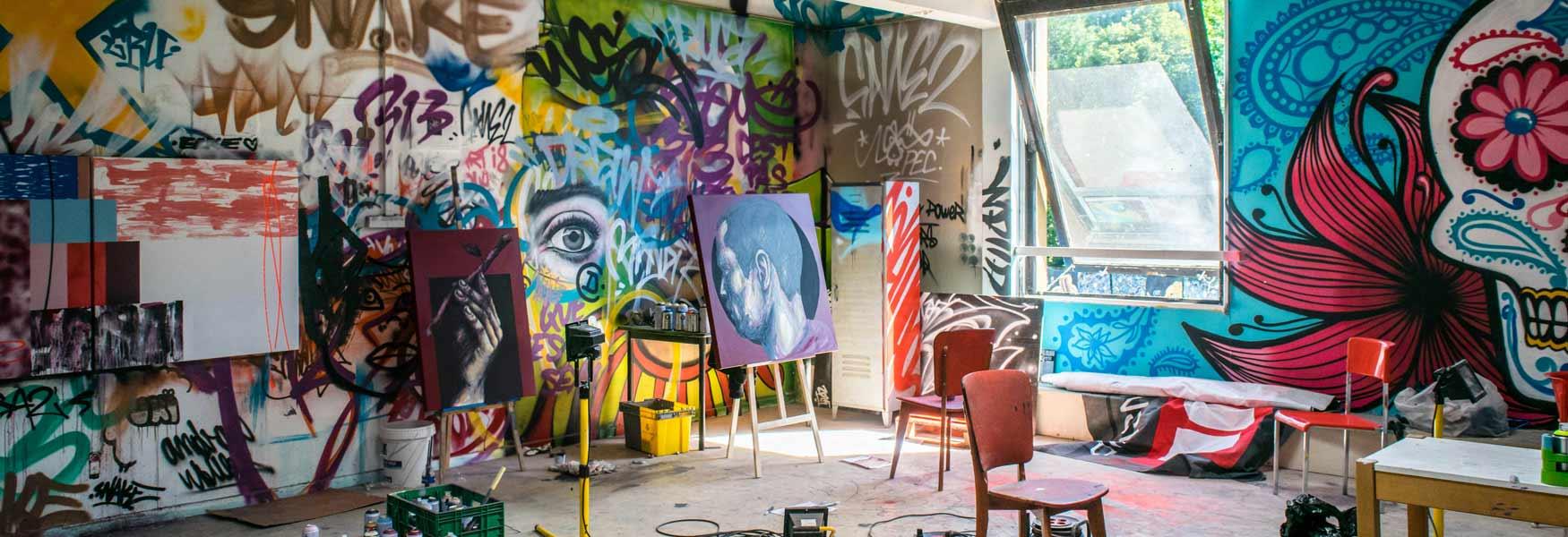 A creative and colourful studio