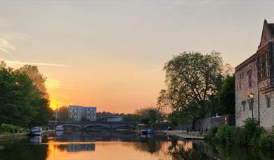Sunset along the River Medway by the Archbishops Palace