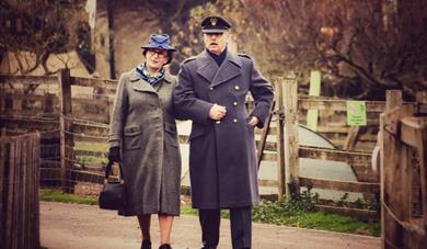 1940s Weekend at Kent Life - couple dressed in 1940s wear