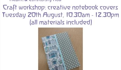 Flyer for creative notebook covers workshop