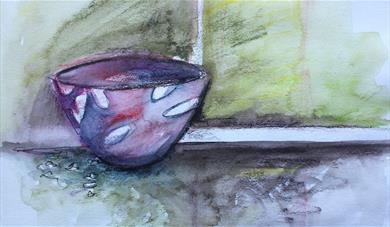 Watercolour drawing of a small bowl