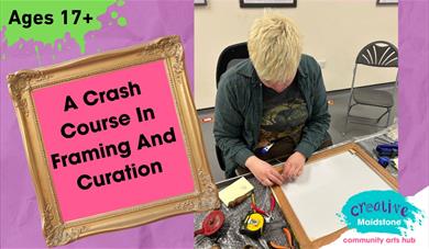 Artist working on a frame/mount 