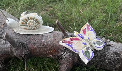 Art in the Park clay creatures 