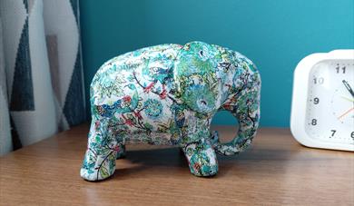 A floral elephant
