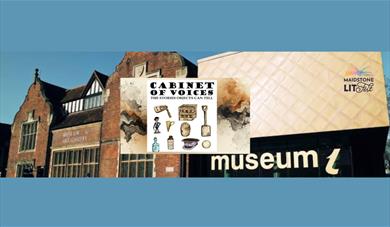 poster for Cabinet of voices with the museum  building in the background