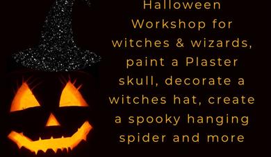 picture of pumpkin and witch's hat