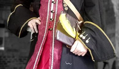 A gentleman dressed up as Samuel Pepys