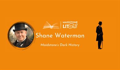 photo of the author with the LitFest logo