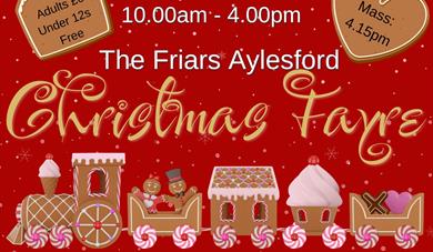 Graphic of a gingerbread train