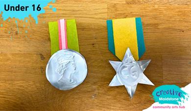 VE Day medals made from aluminium cans