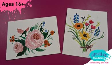 Watercolour paintings of flowers