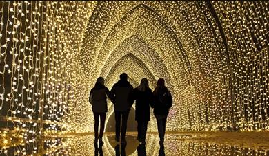 Archway of Christmas lights