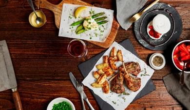 Grilled lamb chops from the grill